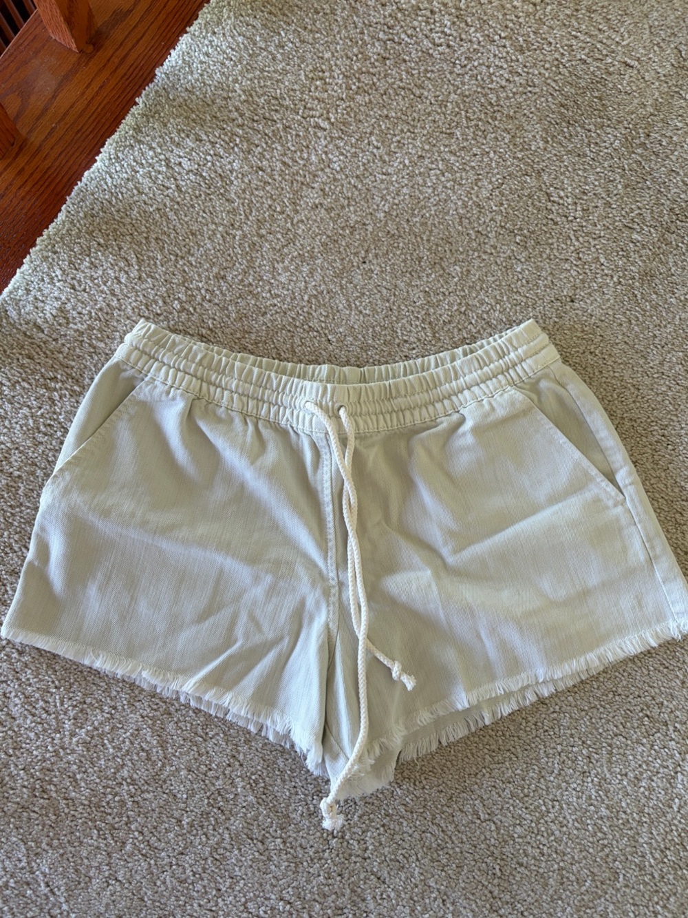 aerie Cream Drawstring Casual Shorts